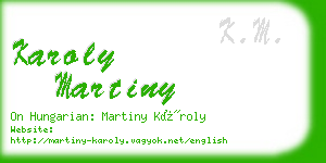 karoly martiny business card